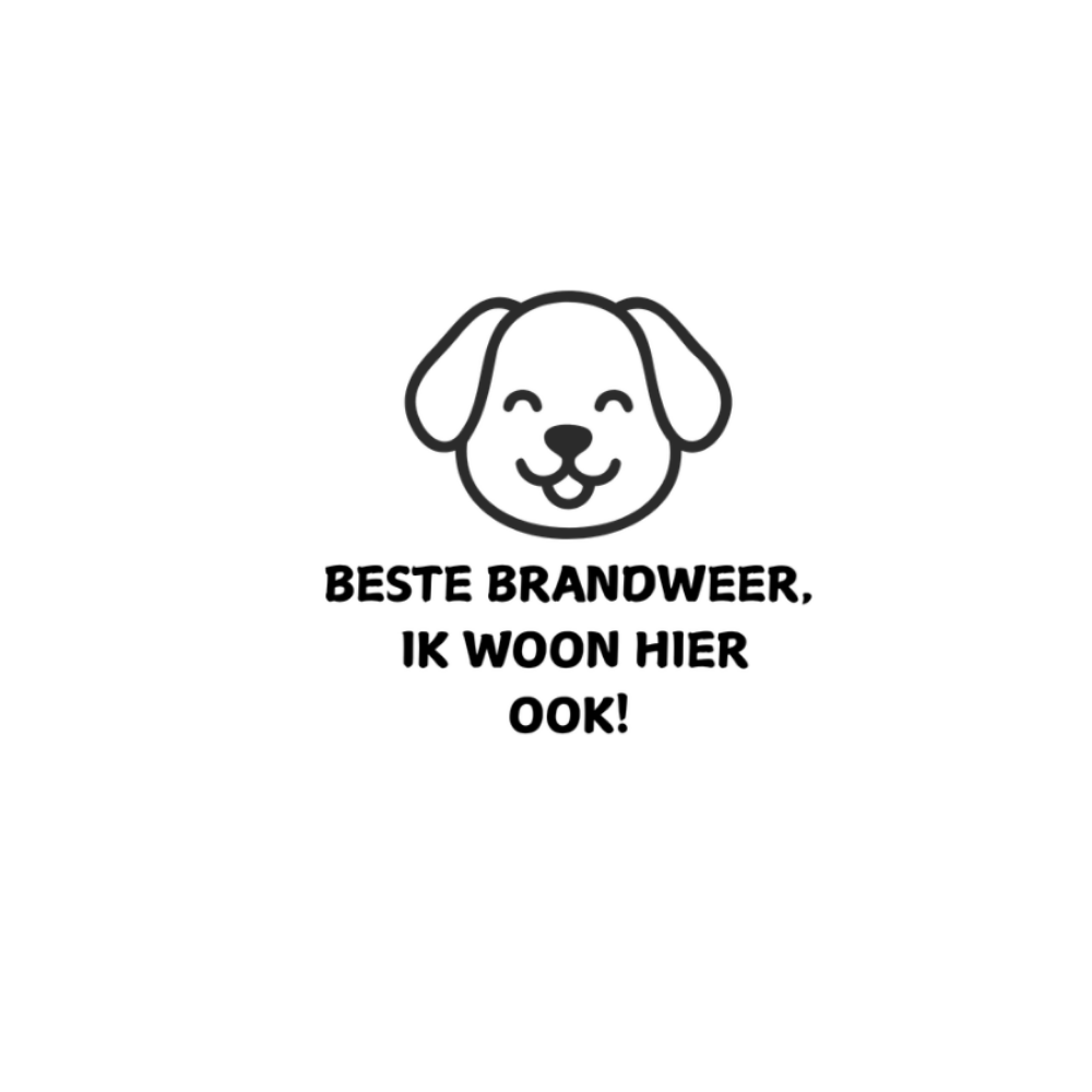 Beste brandweer ik woon hier ook - Vinylsticker 10x10cm - Afbeelding 3